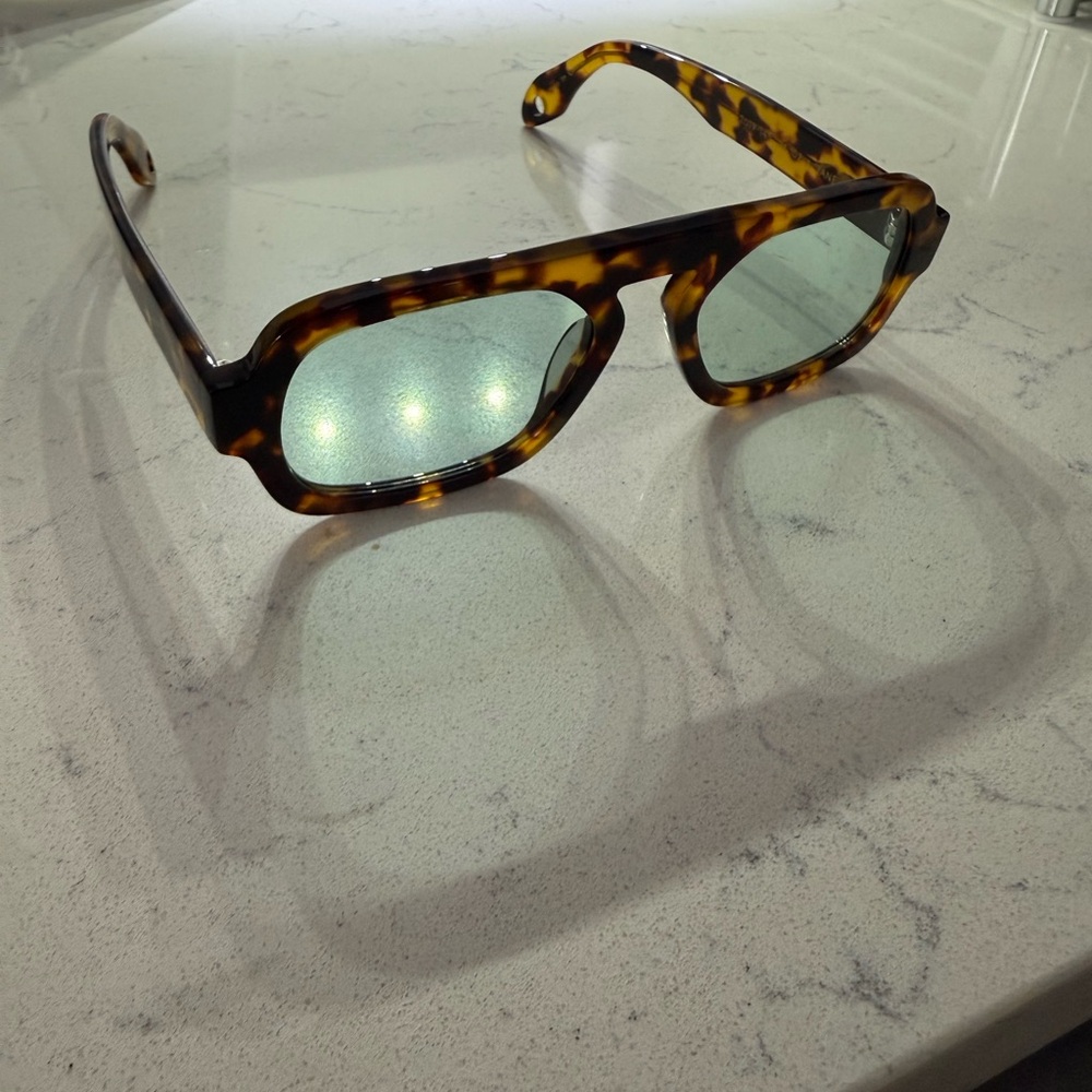 Jane mini Tortoise Shell Sunglasses with Green/Blue Lenses